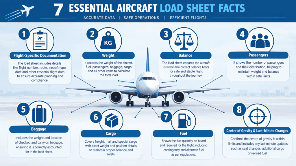 Seven aircraft load sheet facts about weight, balance, fuel, and flight documentation