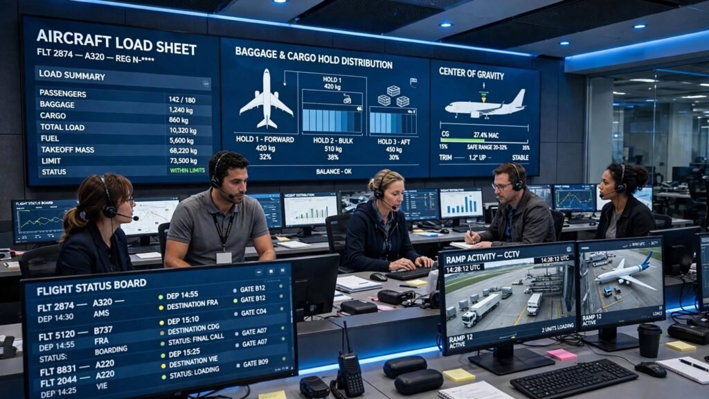 Digital aircraft load control systems used in a modern airline operations centre